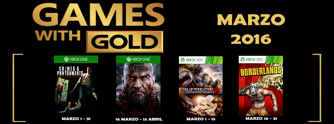Games With Gold Marzo 2016 banner